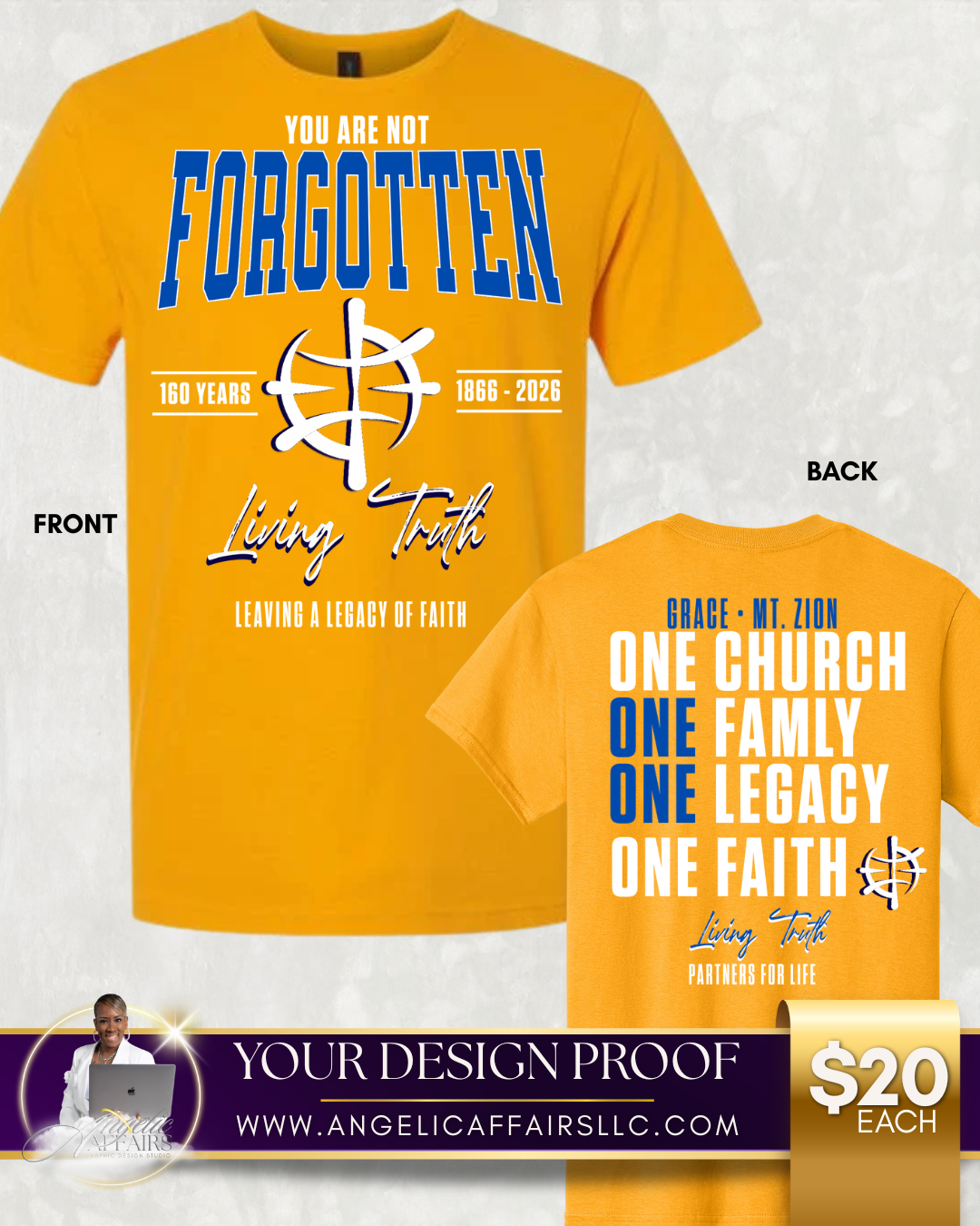 "You Are Not Forgotten" Gold T-shirt