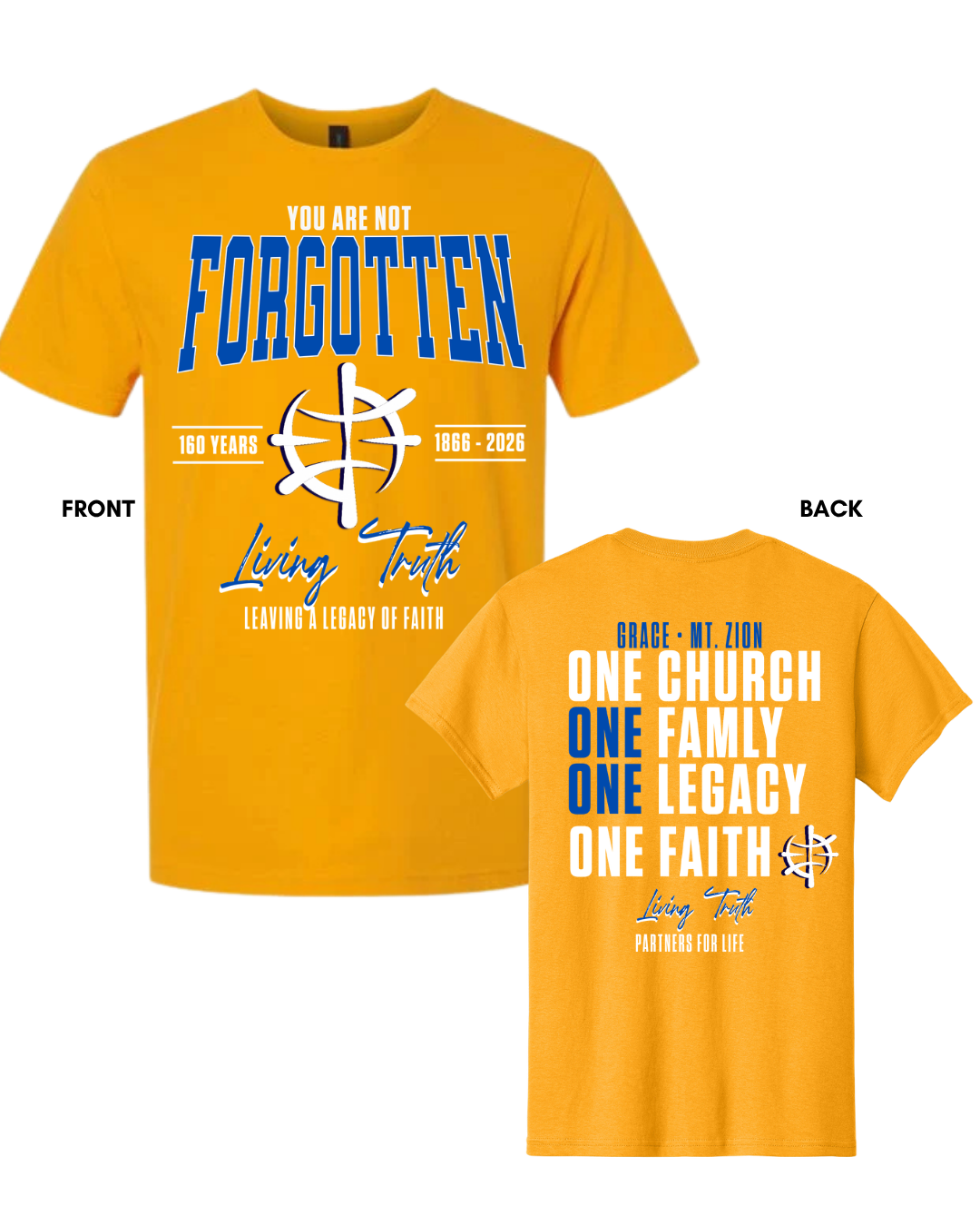 "You Are Not Forgotten" Gold T-shirt